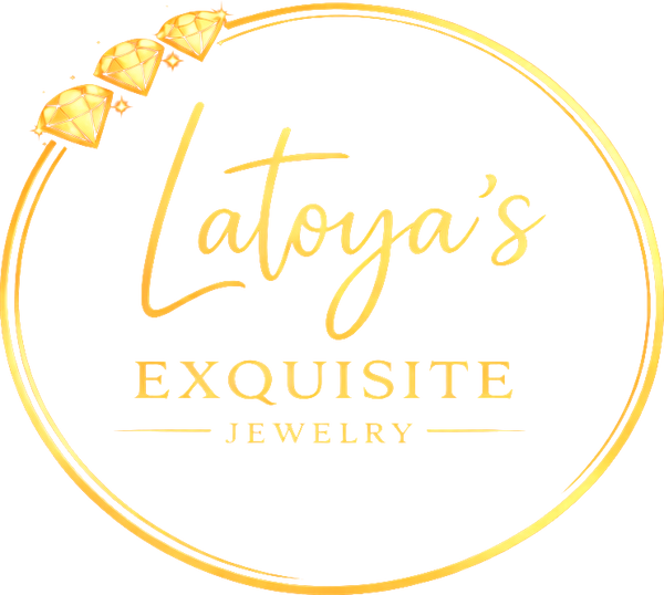 Latoya's Exquisite Jewelry logo - gold circular, transparent background (cleaned)
