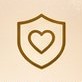 Everyday luxury icon - gold shield with heart, cropped from the approved brand banner