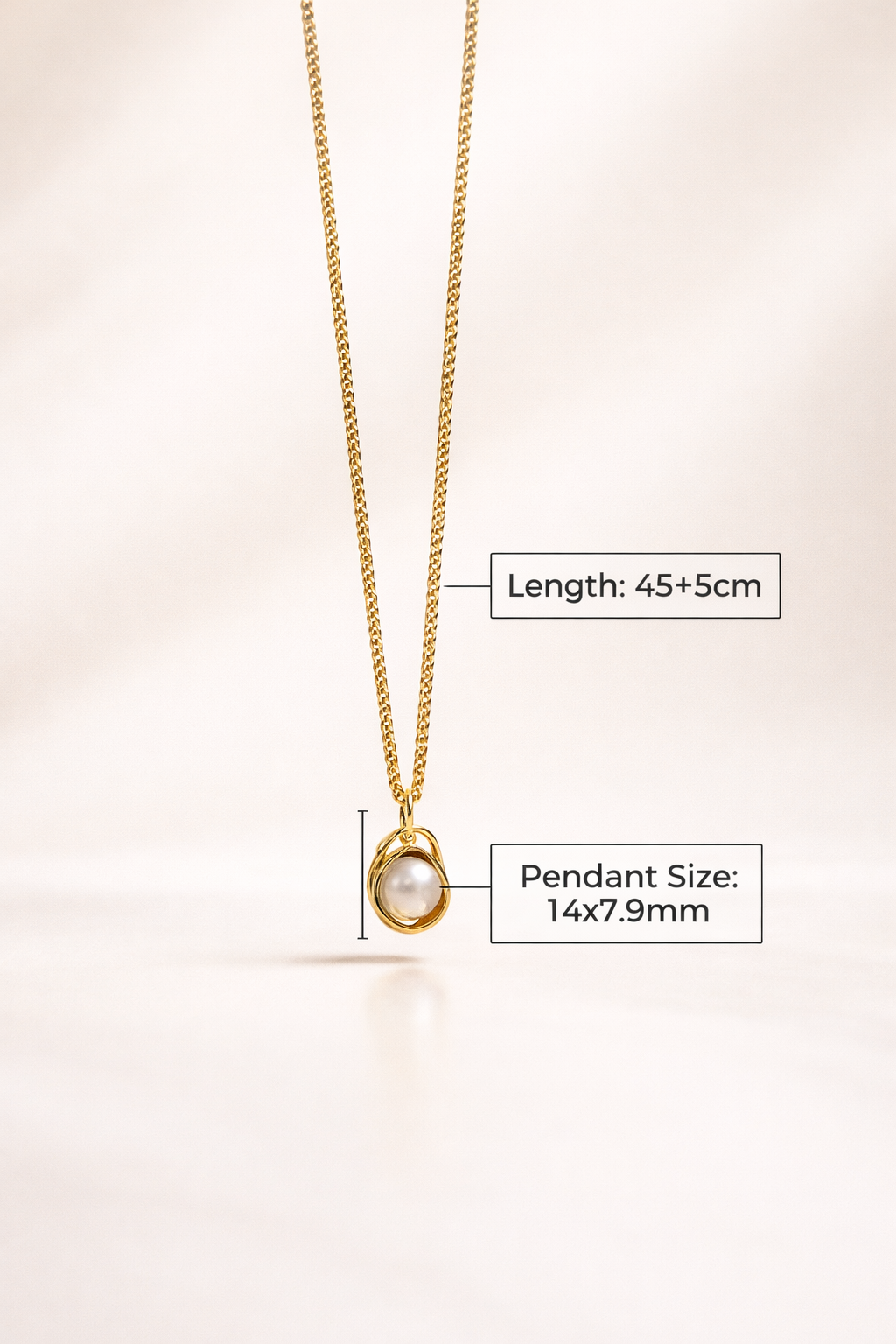 Valora Freshwater Pearl Pendant Necklace | Stainless Steel