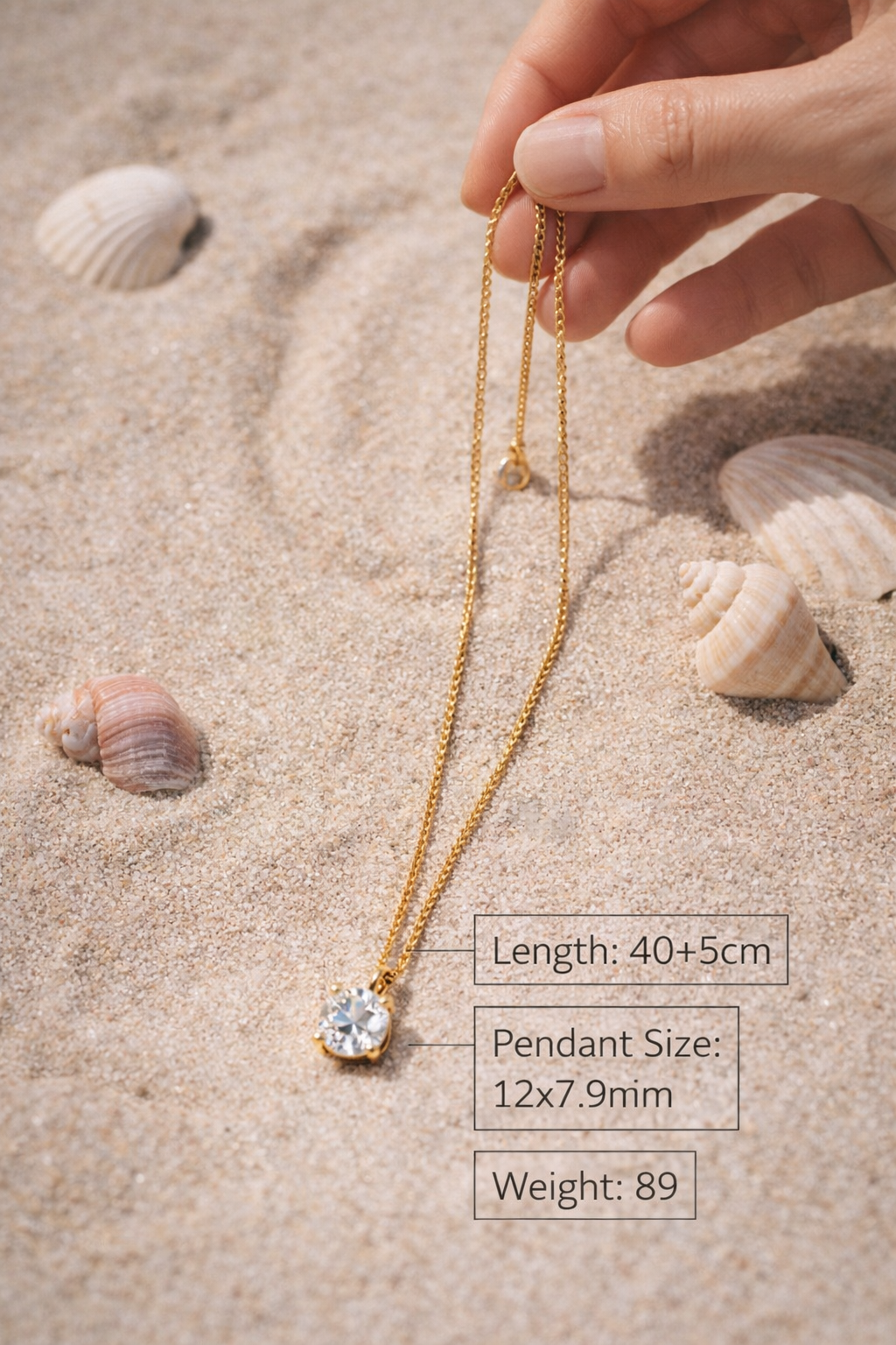 Shan Radiant Pendant Necklace |Stainless Steel