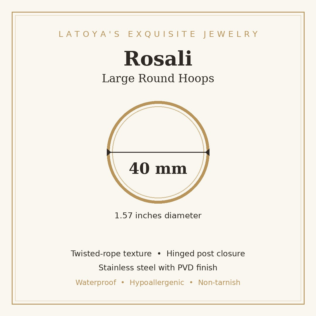Rosali size guide, 40mm diameter